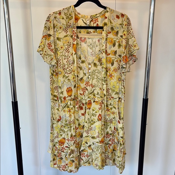 Spell Sayulita Floral Short Sleeve mini Dress